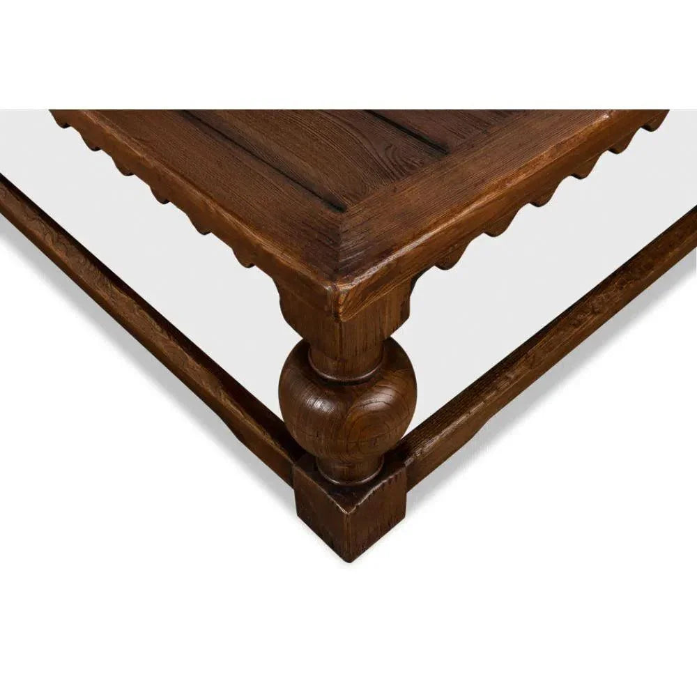 Durand Coffee Table Square Solid Wood Dark Brown - LOOMLAN - Sarreid - Coffee Tables