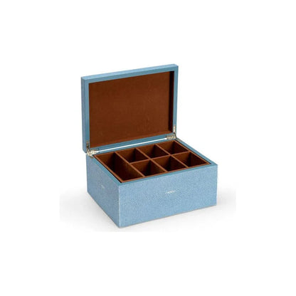 Durham Blue Shagreen Covered Wooden Box - LOOMLAN - Chelsea House - Boxes & Bowls