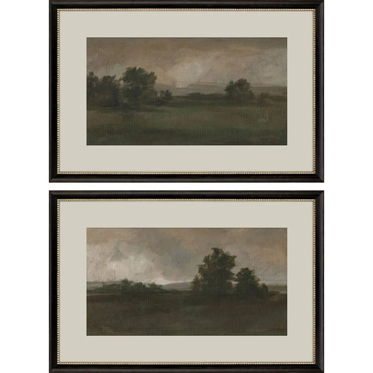 Dusk Panoramic Vista Framed Wall Art 2PC