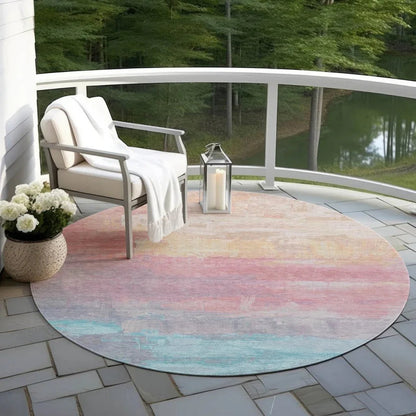 Duskaria Orange Washable Indoor - Outdoor Rug - LOOMLAN - LOOMLAN Rugs - Outdoor Rugs