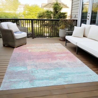 Duskaria Orange Washable Indoor - Outdoor Rug - LOOMLAN - LOOMLAN Rugs - Outdoor Rugs