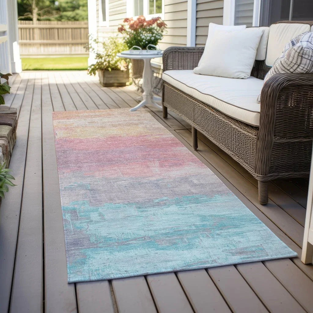 Duskaria Orange Washable Indoor - Outdoor Rug - LOOMLAN - LOOMLAN Rugs - Outdoor Rugs