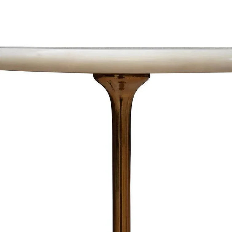 Dustin Martini Marble Topped Round Table - LOOMLAN - Furniture Classics - Side Tables