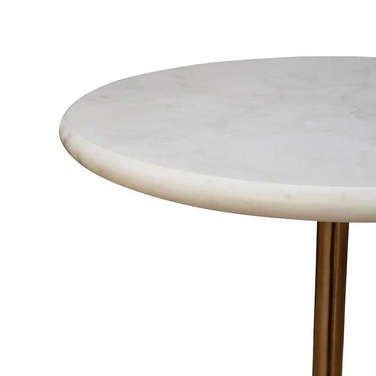 Dustin Martini Marble Topped Round Table - LOOMLAN - Furniture Classics - Side Tables