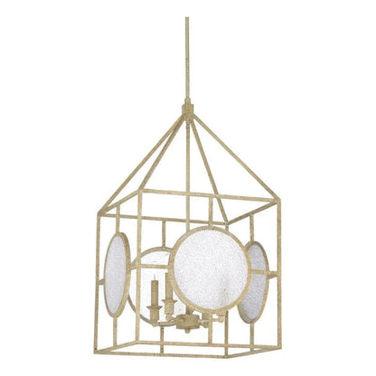 Duxberry Aged White Crackle Glass Lantern - LOOMLAN - Wildwood - Lanterns