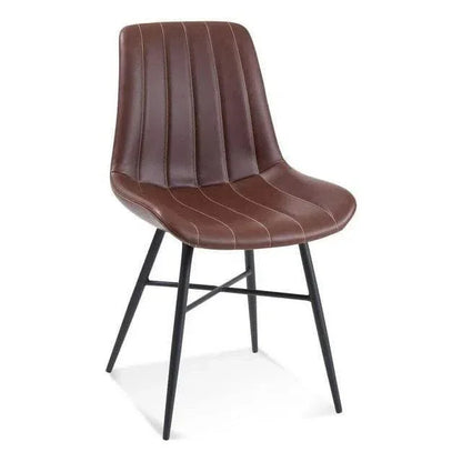 Dylan Metal Brown Armless Side Chair - LOOMLAN - Bassett Mirror - Accent Chairs