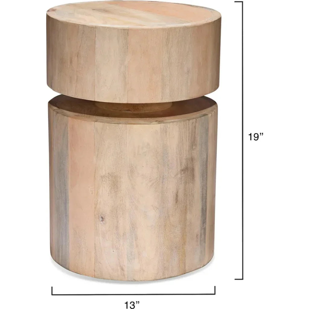 Dylan Wooden Round Side Table - LOOMLAN - Jamie Young - Side Tables