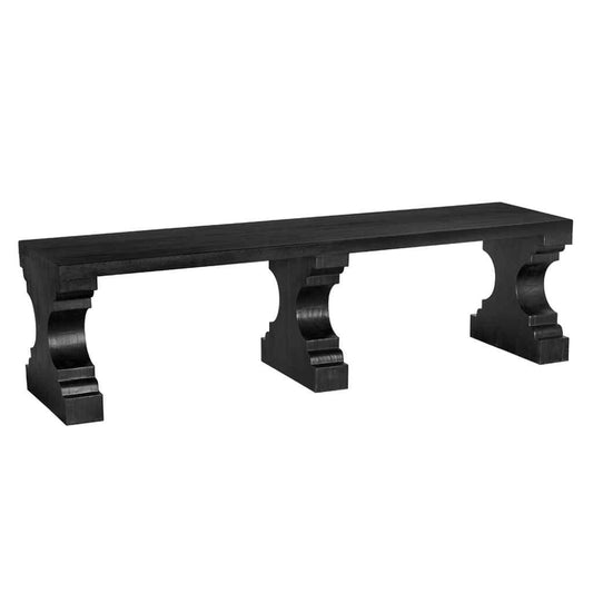 Stern Wooden Black Dining Bench