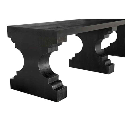 Stern Wooden Black Dining Bench