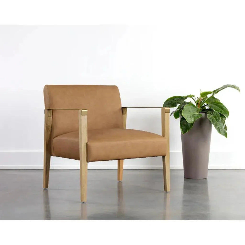Earl Leather Lounge Chair - LOOMLAN - SUNPAN - Accent Chairs