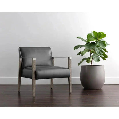Earl Leather Lounge Chair - LOOMLAN - SUNPAN - Accent Chairs