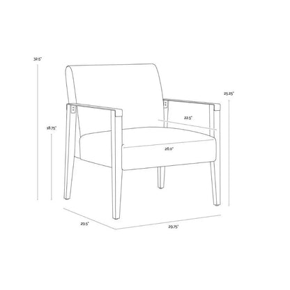 Earl Leather Lounge Chair - LOOMLAN - SUNPAN - Accent Chairs