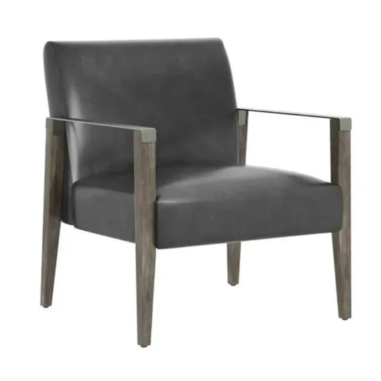Earl Leather Lounge Chair - LOOMLAN - SUNPAN - Accent Chairs