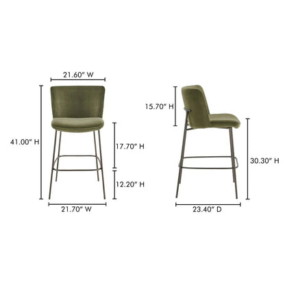 Early Metal Frame With Curved Back Bar Stool - LOOMLAN - Moe's Home - Bar Stools