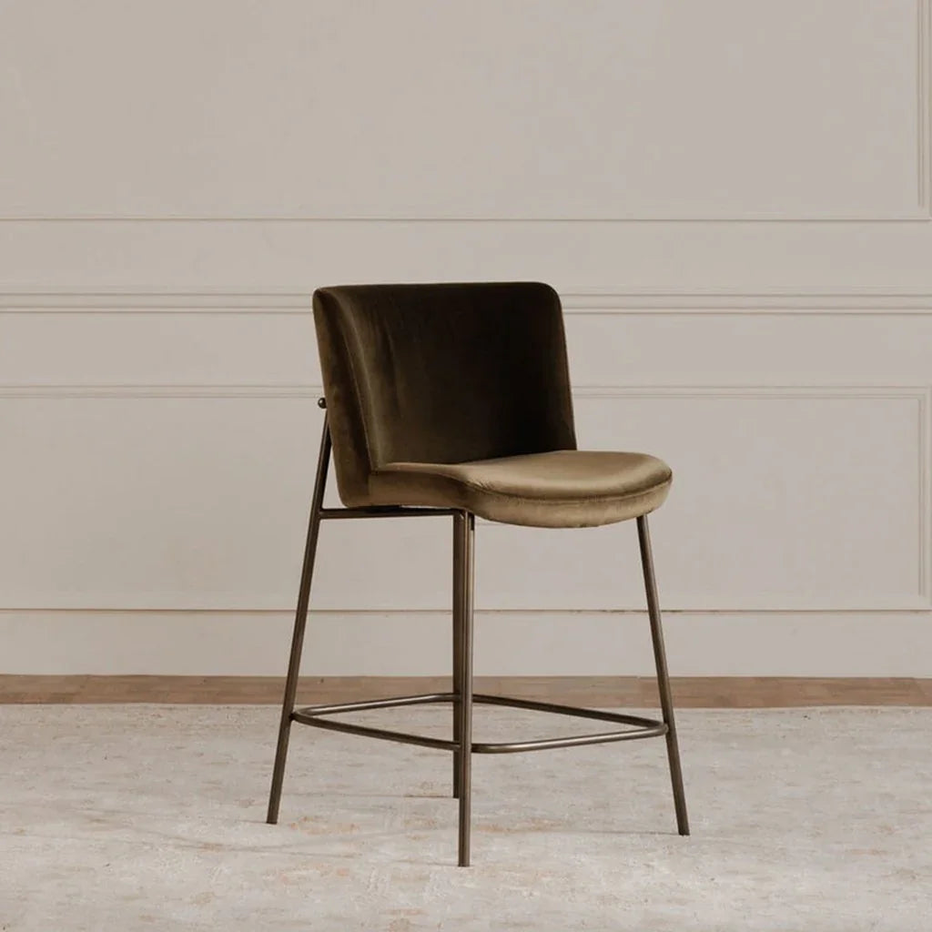 Early Metal Frame With Curved Back Counter Stool - LOOMLAN - Moe's Home - Counter Stools