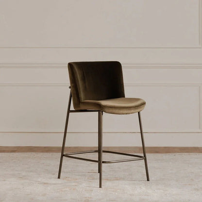 Early Metal Frame With Curved Back Counter Stool - LOOMLAN - Moe's Home - Counter Stools