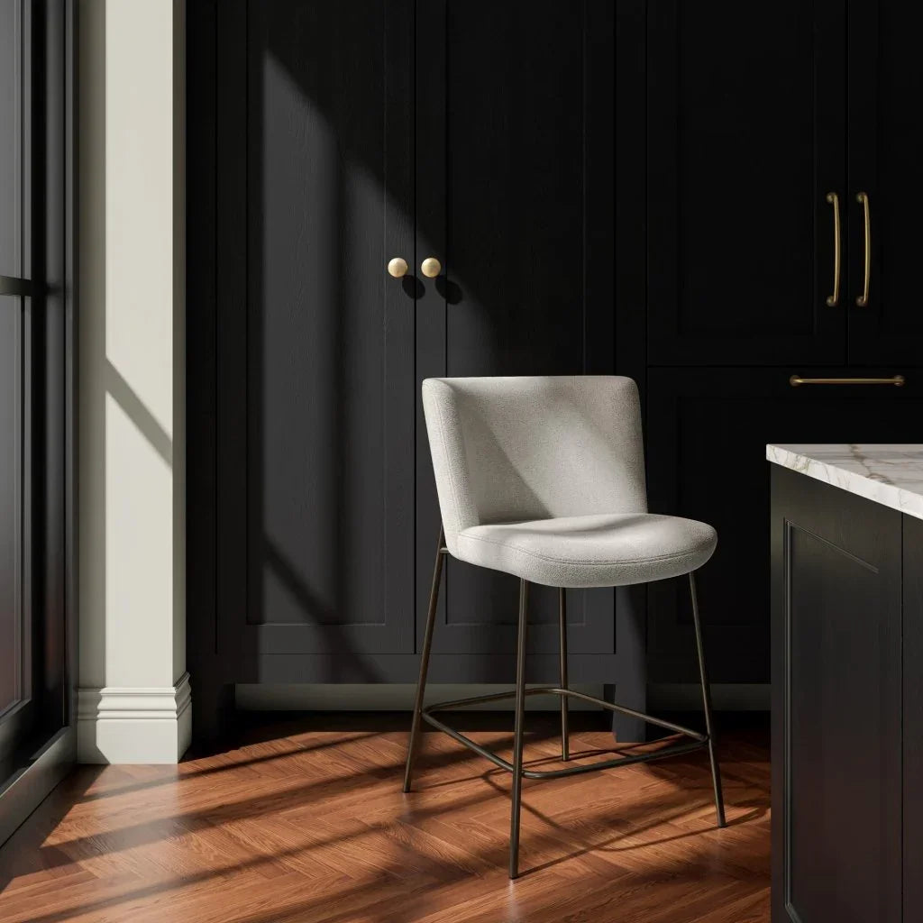 Early Metal Frame With Curved Back Counter Stool - LOOMLAN - Moe's Home - Counter Stools