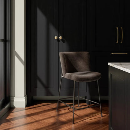 Early Metal Frame With Curved Back Counter Stool - LOOMLAN - Moe's Home - Counter Stools