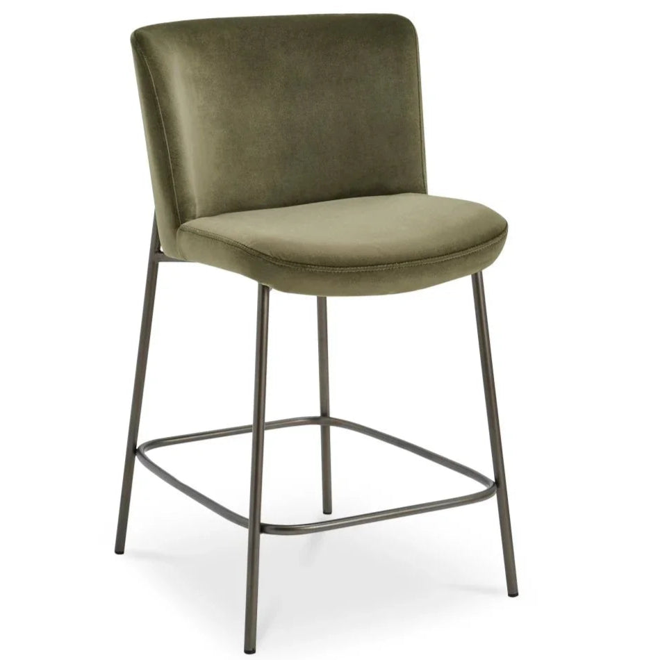 Early Metal Frame With Curved Back Counter Stool - LOOMLAN - Moe's Home - Counter Stools