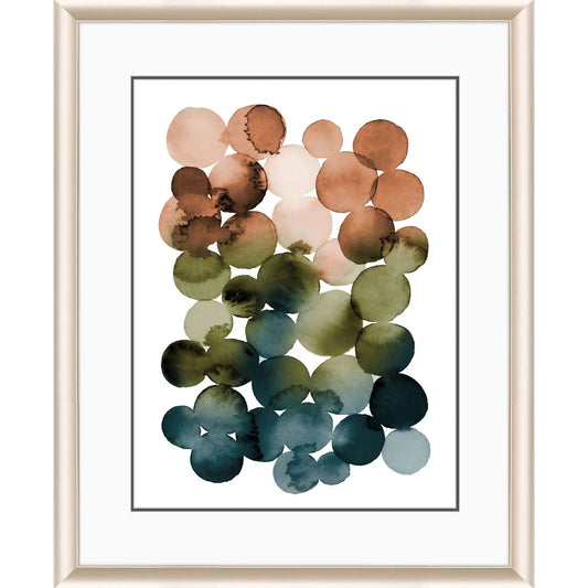 Earthy Circles Blue Framed Wall Art