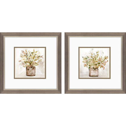 Earthy Garden Green Framed Wall Art 2PC