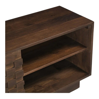 Easton Brown Solid Acacia Wood Media Unit Cabinet - LOOMLAN - Moe's Home - TV Stands & Media Centers