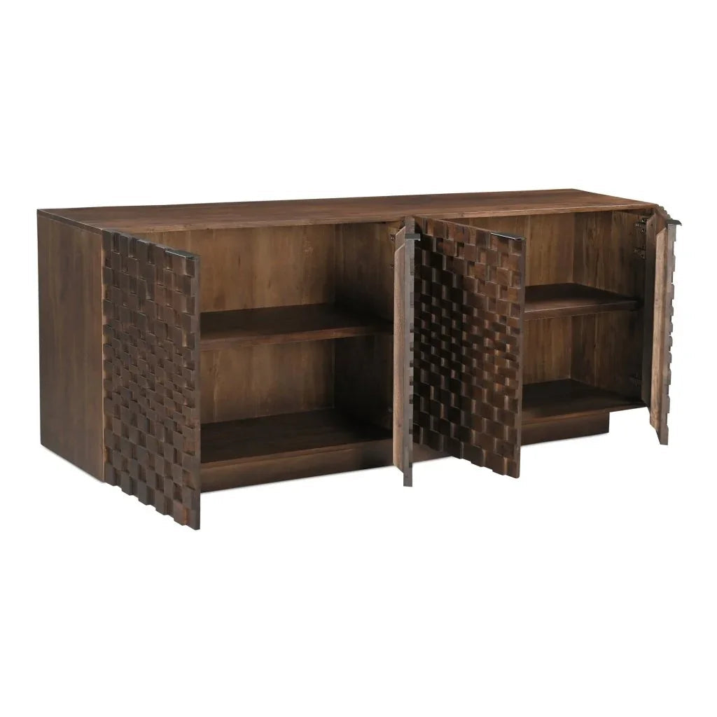 Easton Brown Solid Acacia Wood Sideboard - LOOMLAN - Moe's Home - Sideboards
