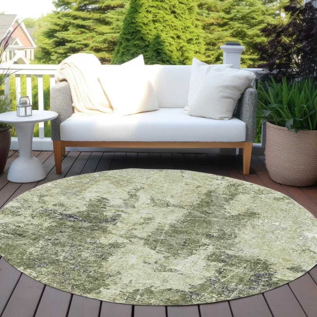 Ebonelle Green Washable Indoor - Outdoor Rug - LOOMLAN - LOOMLAN Rugs - Outdoor Rugs