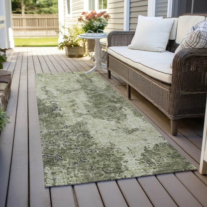 Ebonelle Green Washable Indoor - Outdoor Rug - LOOMLAN - LOOMLAN Rugs - Outdoor Rugs