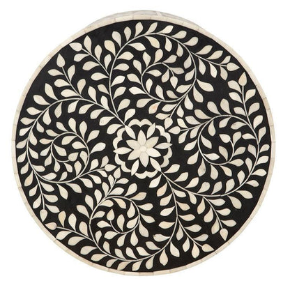 Ebony Black Unique Round Side Table - LOOMLAN - Furniture Classics - Side Tables