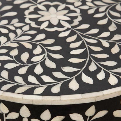 Ebony Black Unique Round Side Table - LOOMLAN - Furniture Classics - Side Tables