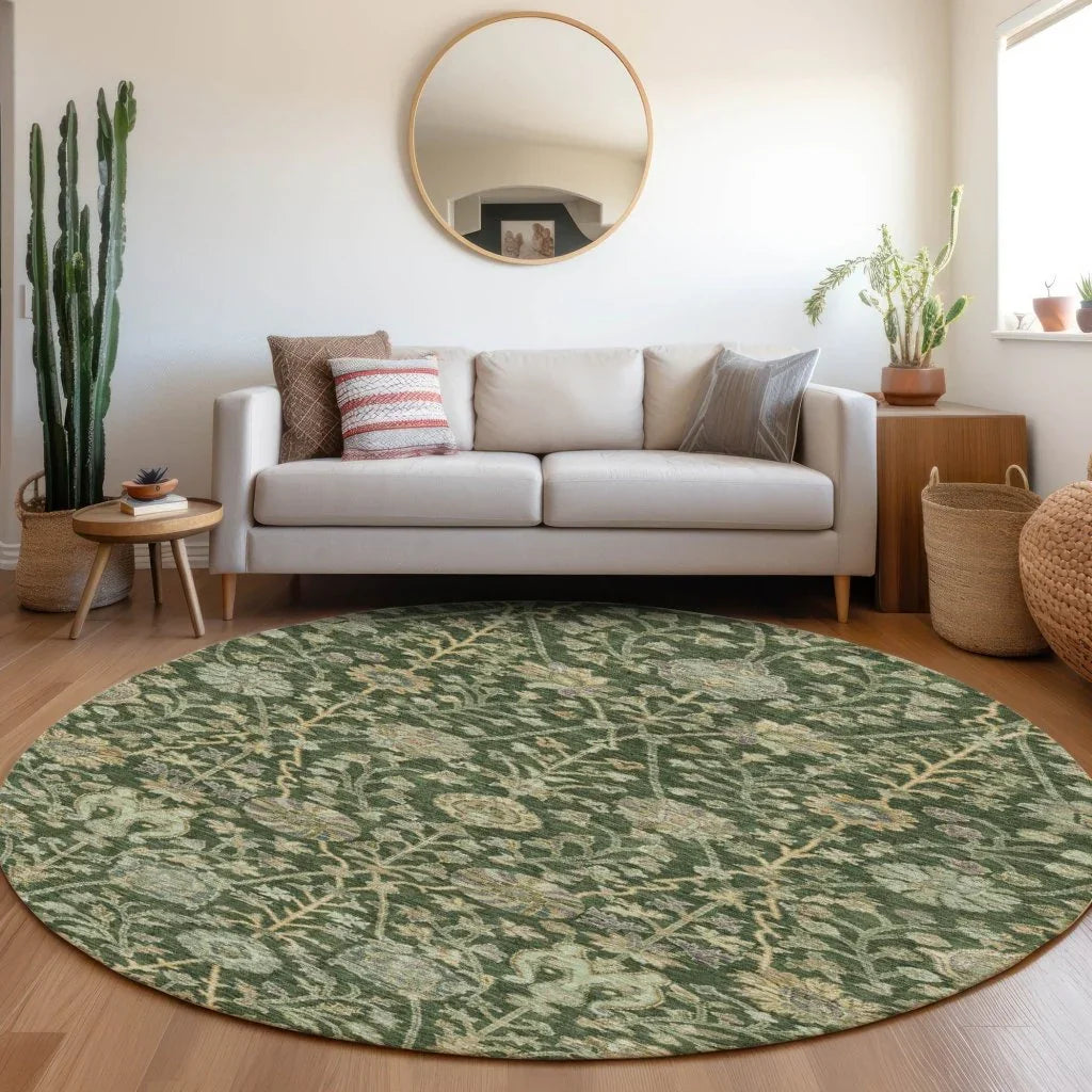 Echo Green Washable Indoor-Outdoor Rug-Outdoor Rugs-LOOMLAN Rugs-LOOMLAN