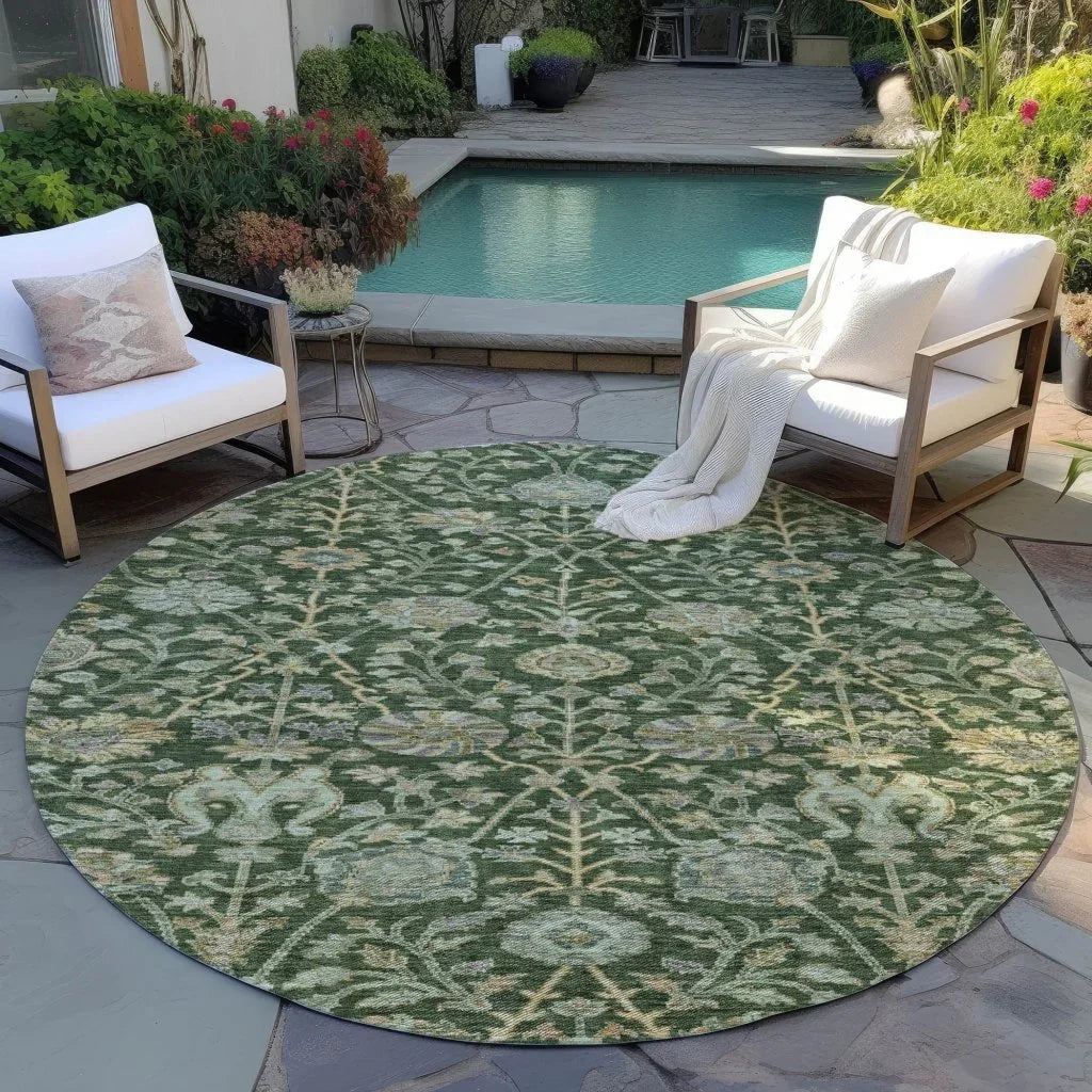 Echo Green Washable Indoor-Outdoor Rug-Outdoor Rugs-LOOMLAN Rugs-LOOMLAN