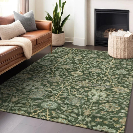 Echo Green Washable Indoor-Outdoor Rug-Outdoor Rugs-LOOMLAN Rugs-LOOMLAN