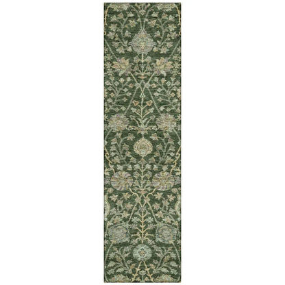 Echo Green Washable Indoor-Outdoor Rug-Outdoor Rugs-LOOMLAN Rugs-2'3" x 7'6"-LOOMLAN