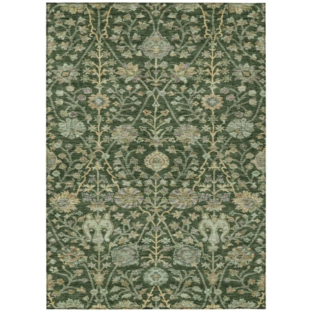 Echo Green Washable Indoor-Outdoor Rug-Outdoor Rugs-LOOMLAN Rugs-2'6" x 3'10"-LOOMLAN