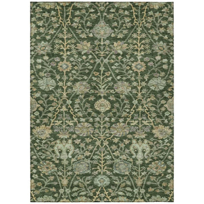 Echo Green Washable Indoor-Outdoor Rug-Outdoor Rugs-LOOMLAN Rugs-2'6" x 3'10"-LOOMLAN