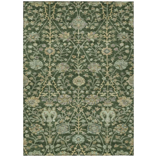 Echo Green Washable Indoor-Outdoor Rug-Outdoor Rugs-LOOMLAN Rugs-2'6" x 3'10"-LOOMLAN