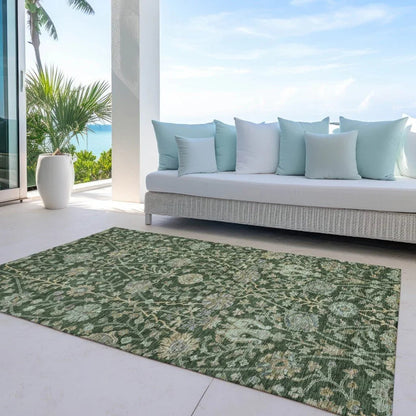 Echo Green Washable Indoor-Outdoor Rug-Outdoor Rugs-LOOMLAN Rugs-LOOMLAN