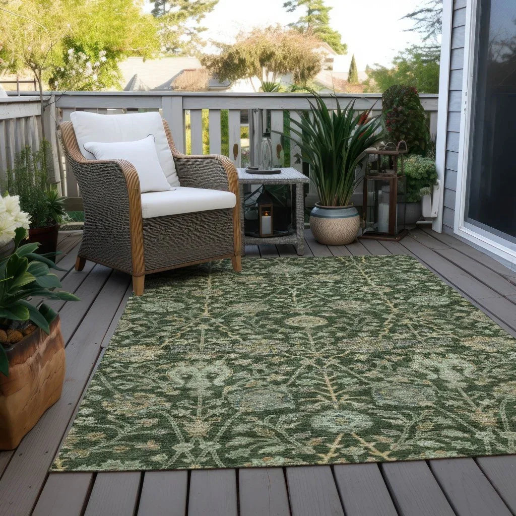 Echo Green Washable Indoor-Outdoor Rug-Outdoor Rugs-LOOMLAN Rugs-LOOMLAN