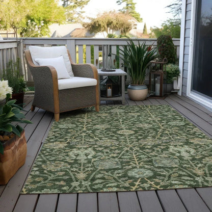 Echo Green Washable Indoor-Outdoor Rug-Outdoor Rugs-LOOMLAN Rugs-LOOMLAN