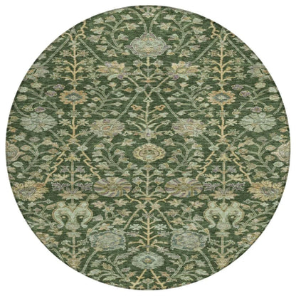 Echo Green Washable Indoor-Outdoor Rug-Outdoor Rugs-LOOMLAN Rugs-8' x 8'-LOOMLAN