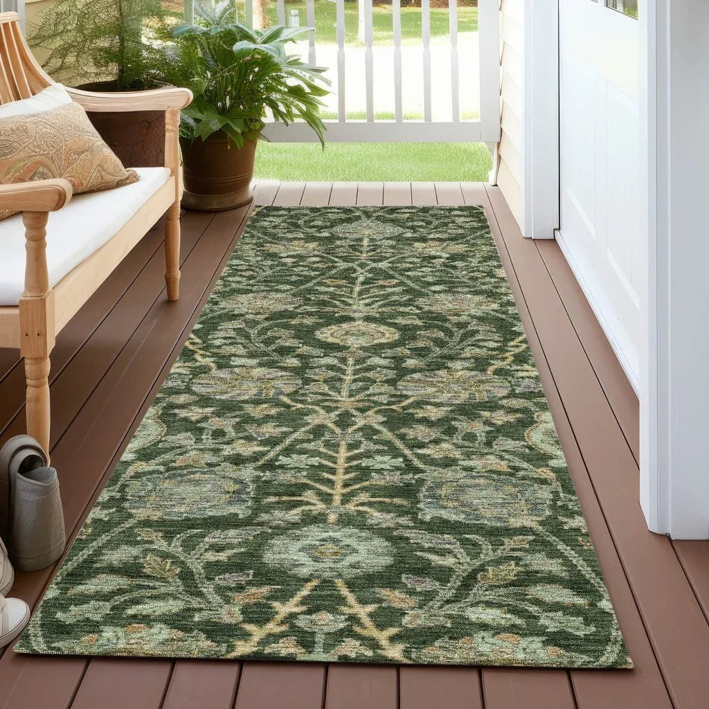 Echo Green Washable Indoor-Outdoor Rug-Outdoor Rugs-LOOMLAN Rugs-LOOMLAN