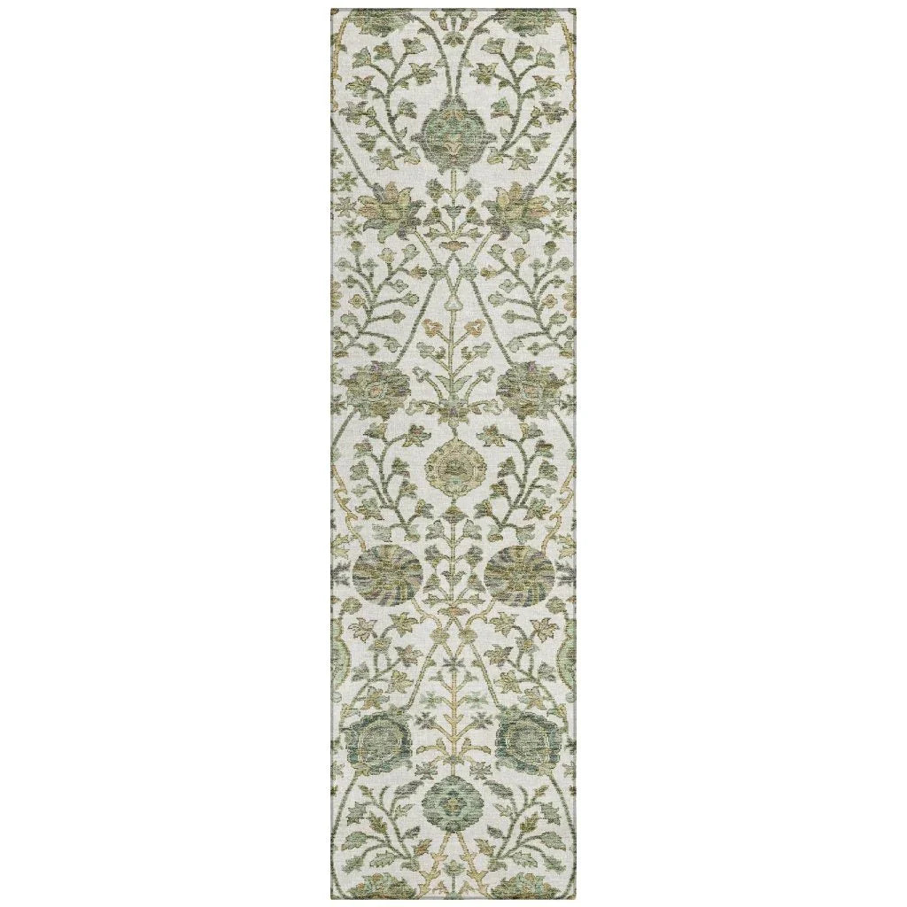 Echo Ivory Washable Indoor-Outdoor Rug-Outdoor Rugs-LOOMLAN Rugs-2'3" x 7'6"-LOOMLAN