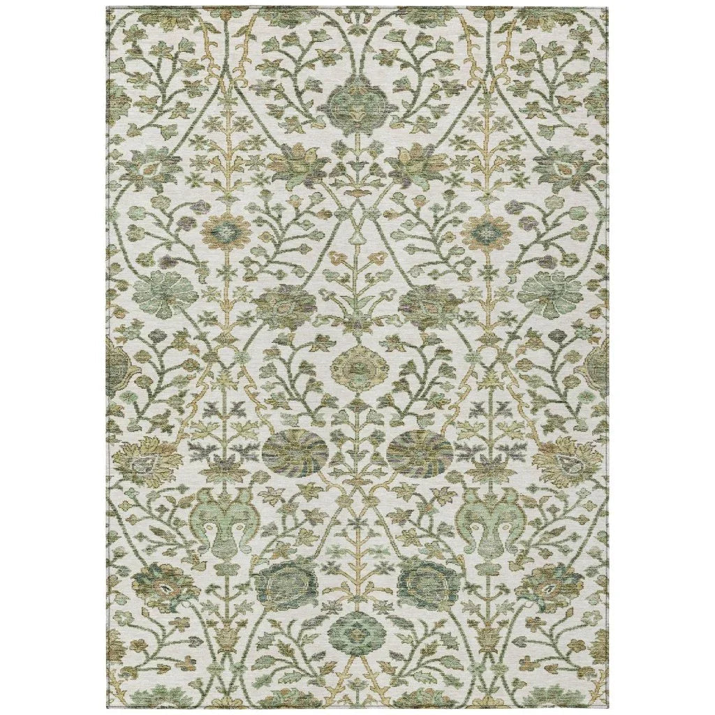 Echo Ivory Washable Indoor-Outdoor Rug-Outdoor Rugs-LOOMLAN Rugs-2'6" x 3'10"-LOOMLAN