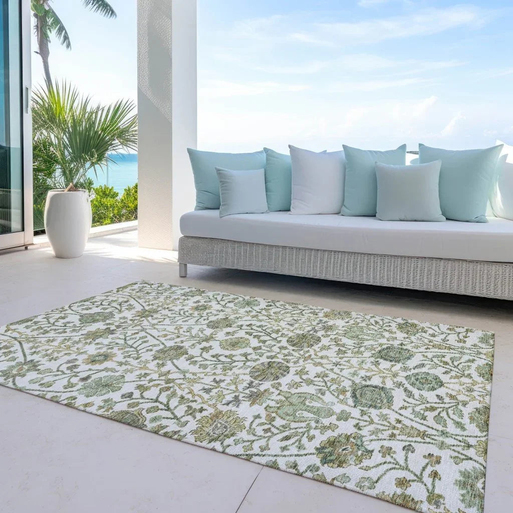 Echo Ivory Washable Indoor-Outdoor Rug-Outdoor Rugs-LOOMLAN Rugs-LOOMLAN