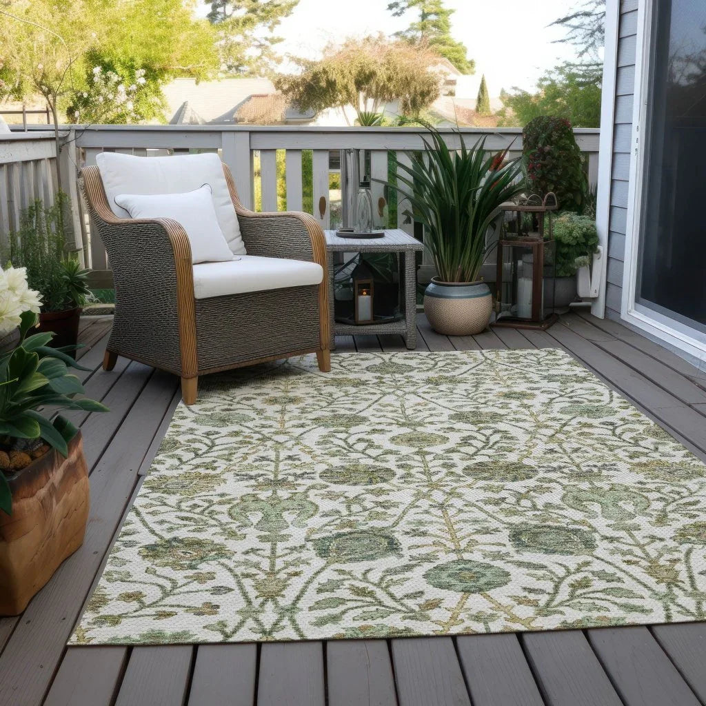 Echo Ivory Washable Indoor-Outdoor Rug-Outdoor Rugs-LOOMLAN Rugs-LOOMLAN