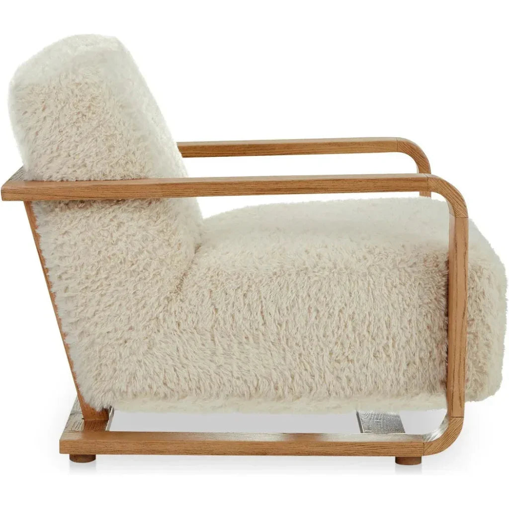 Eckersley Faux Fur Lounge Armchair-Lounge Chairs-Moe's Home-LOOMLAN
