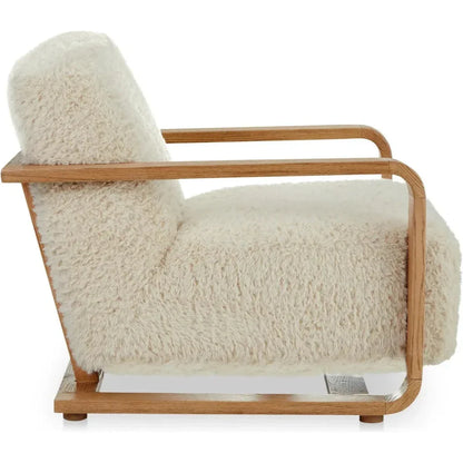 Eckersley Faux Fur Lounge Armchair-Lounge Chairs-Moe's Home-LOOMLAN