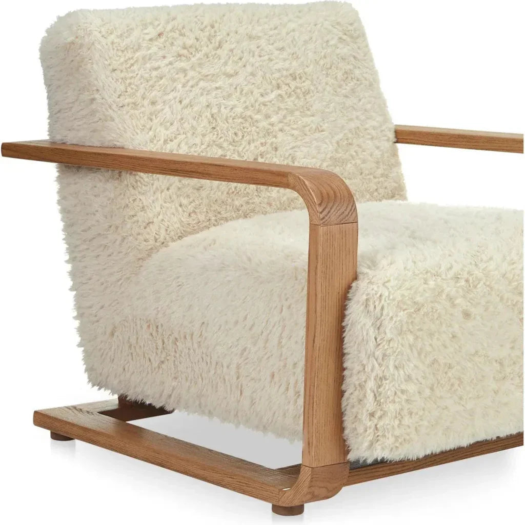 Eckersley Faux Fur Lounge Armchair-Lounge Chairs-Moe's Home-LOOMLAN